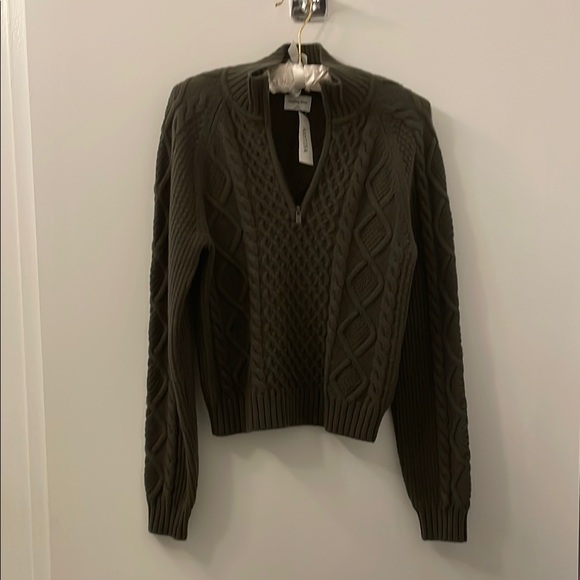 Sunday Best Sweaters - Aritzia Sunday Best half-zip cable knit sweater NWT